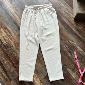 Nordstrom Melloday Mid Rise White Chiffon Flowy Pants